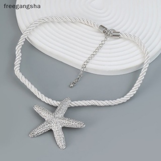 [FREG] 2023 New Golden Starfish Pendant ZA Necklace for Woman Holiday Party Jewelry Accessories FDH