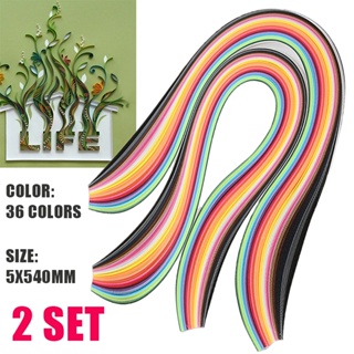 ชุดกระดาษควิลลิ่ง 5 มม. 36 สี 2 ชุด สําหรับผู้เริ่มต้น DIY ☆Westyletin