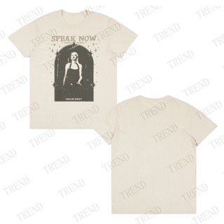 เสื้อยืดแขนสั้น ผ้าฝ้าย ทรงหลวม พิมพ์ลาย Taylor Swift Speak Now สไตล์วินเทจ แฟชั่นฤดูร้อน สําหรับผู้ชาย และผู้หญิง