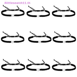 Alittlesearch11 สร้อยข้อมือเชือกถัก ลายตัวอักษร A-Z 26 ตัว ปรับได้ สําหรับผู้หญิง และผู้ชาย TH