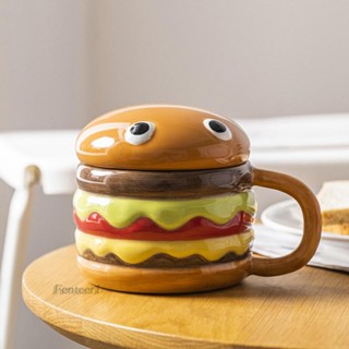 [Fenteer1] แก้วกาแฟ รูปเบอร์เกอร์ 300 มล. สําหรับครอบครัว ออฟฟิศ ห้องนอน