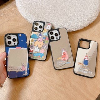 Casetifg เคสโทรศัพท์มือถือ ซิลิโคนแข็ง กันกระแทก พร้อมกระจก คุณภาพสูง สําหรับ iPhone 14 11 12 13 Pro Max 14Plus