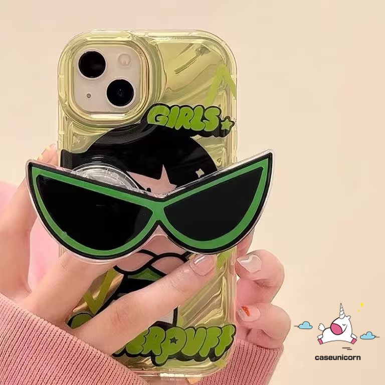 Super Girls เคสโทรศัพท์สําหรับ IPhone Air 16 17 15 11 14 13 12 Pro Max XR 16 7 8 6 6S Plus X XS MAX SE Luxury Laser Card Creative 3D สเตอริโอ Corrugation INS พร้อมผู้ถือ - รูปที่ 7