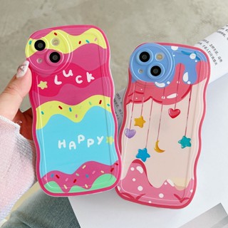 เคส IPhone 12 14 Pro Max Plus 11 13 Mini เคส IPhone XR 7 8 Plus SE 2022 2020 X Xs Max 6 6s Plus เคสนิ่ม สีรุ้ง กันกระแทก หยัก