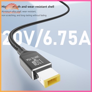 อะแดปเตอร์สายชาร์จ Type-C เป็นสี่เหลี่ยม 6.75A 20V PD135W พร้อมไฟแสดงสถานะ 2 เมตร สําหรับ Lenovo Legion Y9000P Y9000K Y7000 R7000