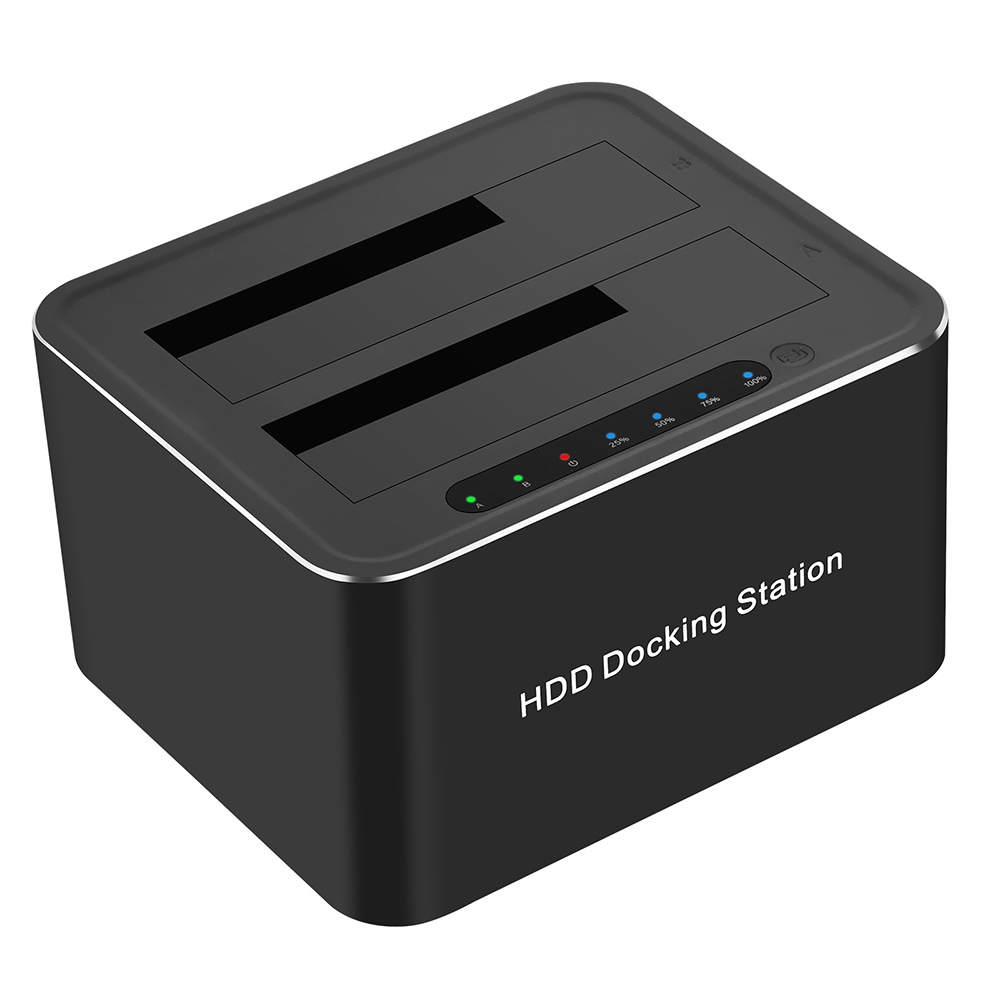 USB 3.0 ถึง SATA Dual Slot ภายนอก HDD Docking Station SATA Dual HDD Dock Mobile HDD Enclosure ออฟไลน