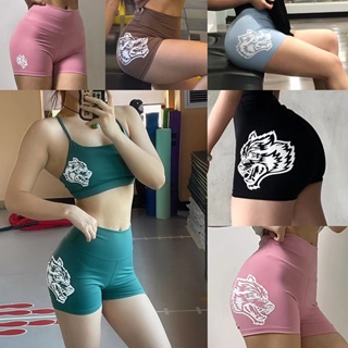 [New product in stock] Darcsport wolf head high waist peach hip fitness sports shorts womens summer nude tight yoga hot pants quality assurance DOQO