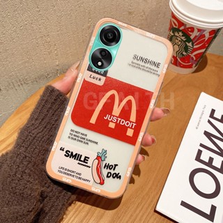 ใหม่ เคสโทรศัพท์มือถือ ซิลิโคนนิ่ม ใส กันกระแทก ลาย McDonalds Starbucks Illustrator สําหรับ OPPO A38 4G A38 2023