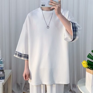 Leosoxs  เสื้อยืดผู้ชาย เสื้อยืดชาย oversize คอกลม แขนสั้น แฟชั่นยอดนิยม Korean 2023NEW JUL1504 สไตล์เกาหลี สบาย ทันสมัย Stylish C98A5LA 36Z230909