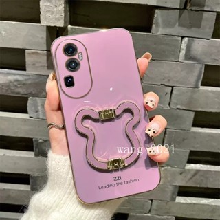 พร้อมส่ง เคสโทรศัพท์มือถือนิ่ม แบบพับได้ ลายหมี หรูหรา คุณภาพสูง สําหรับ OPPO Reno10 Pro+ Plus 5G Reno 10 Reno10Pro+ OPPO A78 NFC 4G 2023