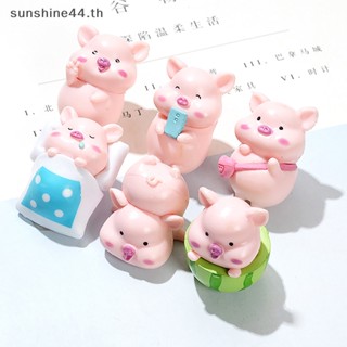 Foursun ฟิกเกอร์ตุ๊กตาหมู แตงโม 3D ขนาดเล็ก สําหรับตกแต่งบ้าน โต๊ะ เคสโทรศัพท์ DIY TH