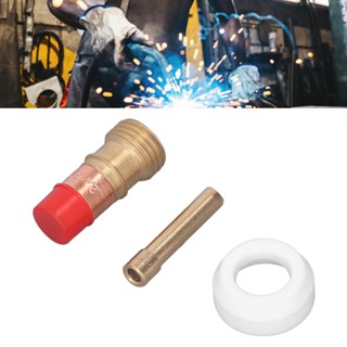 Maxpower ไฟฉายเชื่อม TIG PTFE ฝาครอบด้านหน้าเปลี่ยนปืนเชื่อม แก๊สเลนส์ Collect Kit สำหรับ WP17