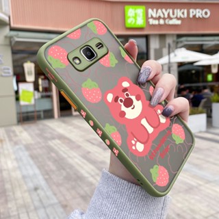 เคสโทรศัพท์มือถือ ซิลิโคนนิ่ม กันกระแทก ลายการ์ตูนหมี สตรอเบอร์รี่ สําหรับ Samsung galaxy J2 2015 J2 Prime