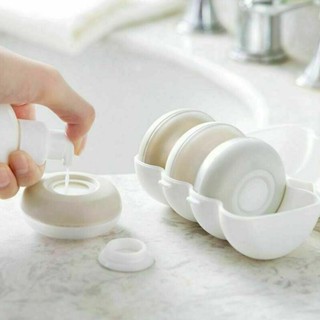 4Pcs Travel Soap Pods Mini Refillable Bottle Silicone Leak-proof Shower Gel