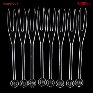 [largelook] ชุดส้อมพลาสติก แบบใช้แล้วทิ้ง ขนาดเล็ก สําหรับจิ้มผลไม้ บาร์บีคิว ปาร์ตี้ 500 ชิ้น