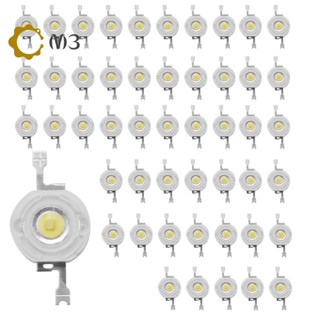 ไดโอดไฟ Led 1W พลังงานสูง ชิปโคมไฟ 1 วัตต์ 3V-3.4V สีขาว 50 ชิ้น