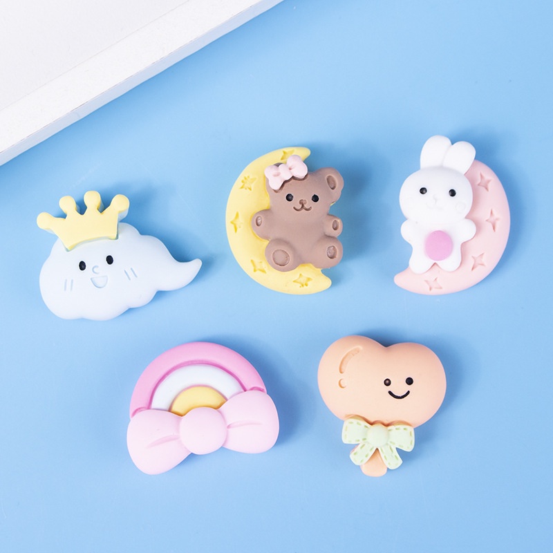 Crocs Jibbitz การ์ตูน Charm Moon Series Cloud 2.5D DIY รองเท้าเรซิ่นปุ่ม Charm 1 ชิ้น