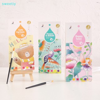 Sweetiy ที่คั่นหนังสือ แบบพกพา ลายกราฟฟิตี้ Gouache DIY สําหรับเด็ก 20 แผ่น