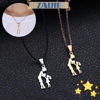 Zaijie24 สร้อยคอหนัง จี้เงิน สีทอง ของขวัญคริสต์มาส สําหรับผู้หญิง