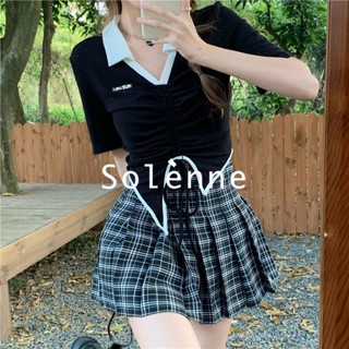 Solenne เสื้อครอป เสื้อยืดผู้หญิง ครอป baby tee สาวเรโทร 2023 NEW Style 072004