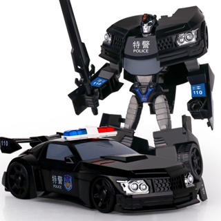 New 17CM Black Transformation Toys Anime Robot Car Action Figure Plastic Cool Movie Aircraft Engineering Model Kids Boy Gift