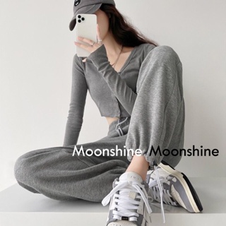 Moon  กางเกงขายาว คาร์โก้ กางเกง เชือกอเมริกันคลาสิค Cargo pants 2023 NEW 072003 Comfortable สวยงาม Beautiful รุ่นใหม่ ES220022 36Z230909