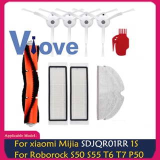 อะไหล่ไส้กรอง แปรงหลัก แปรงด้านข้าง อุปกรณ์เสริม สําหรับเครื่องดูดฝุ่น Xiaomi Mijia SDJQR01RR 1S S50 S55 T6 T7 P50 10 ชิ้น