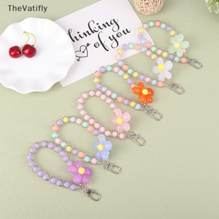 [TheVatifly] สายคล้องข้อมือ ประดับลูกปัด ลายดอกไม้ สีแคนดี้ 1 ชิ้น