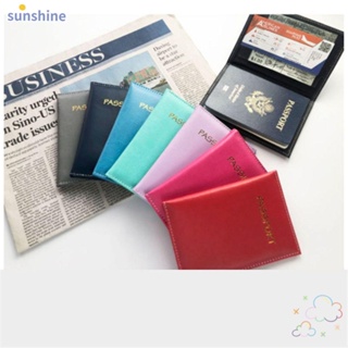 Ssunshine กระเป๋าใส่หนังสือเดินทาง บัตรประจําตัว หนัง PU สองชั้น อเนกประสงค์ แฟชั่นสําหรับผู้ชาย