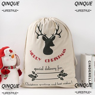 QINJUE Santa Sacks Surprise Santa Claus Reindeer Christmas Supplies Drawstring