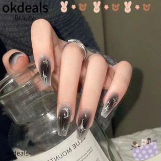 OKDEALS เล็บปลอม แบบเต็มหัว ทรงสี่เหลี่ยม DIY