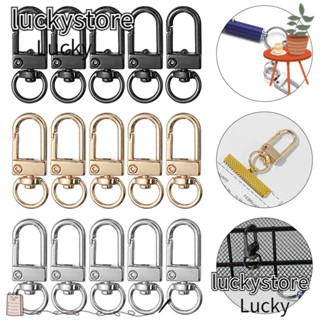 Lucky พวงกุญแจคาราบิเนอร์ หัวเข็มขัดโลหะ DIY สําหรับห้อยกระเป๋า 1 5 ชิ้น