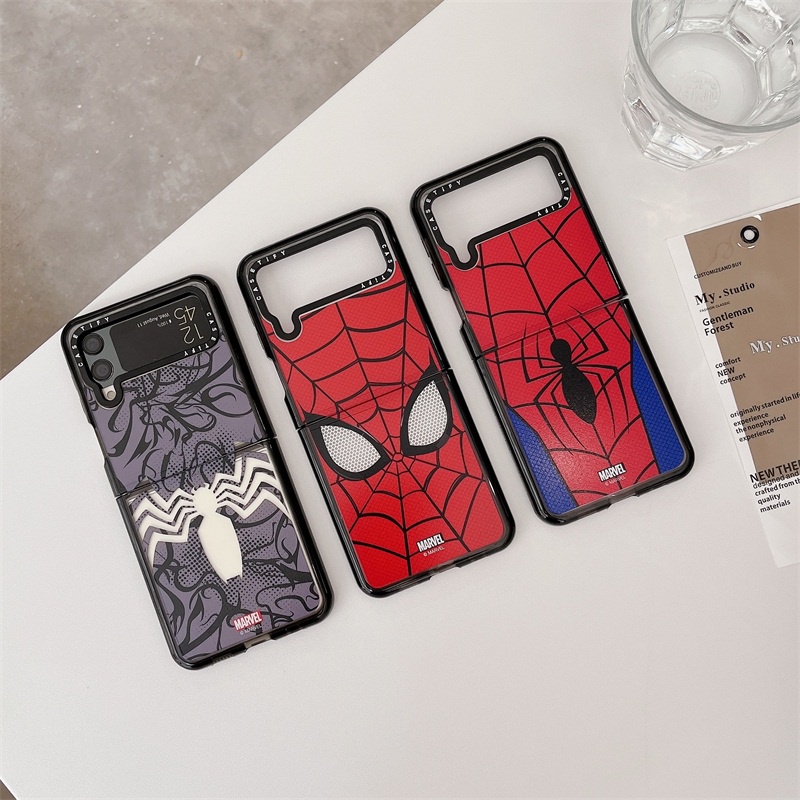 Samsung Galaxy Z Flip4 5G เคสโทรศัพท์หน้าจอพับแฟชั่น Z Flip4 casetify Spiderman Venom กันกระแทกสร้าง
