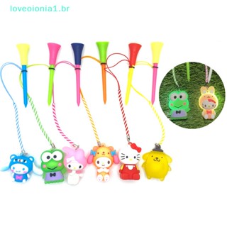 Loveoionia1 ที่ตั้งลูกกอล์ฟ LED ลายการ์ตูน พร้อมเชือก แฮนด์เมด ป้องกันการสูญหาย 1 ชิ้น