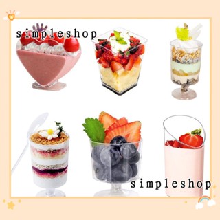 SIMPLE ถ้วยขนมหวาน ทรงสี่เหลี่ยมคางหมู สําหรับใส่มูส ปาร์ตี้ 10 20 ชิ้น