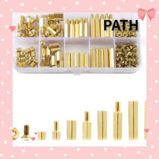 Path ชุดสเปเซอร์ทองเหลือง หกเหลี่ยม น็อตสกรู M4 ตัวผู้ ตัวเมีย สีทอง DIY สําหรับเมนบอร์ด 180 ชิ้น