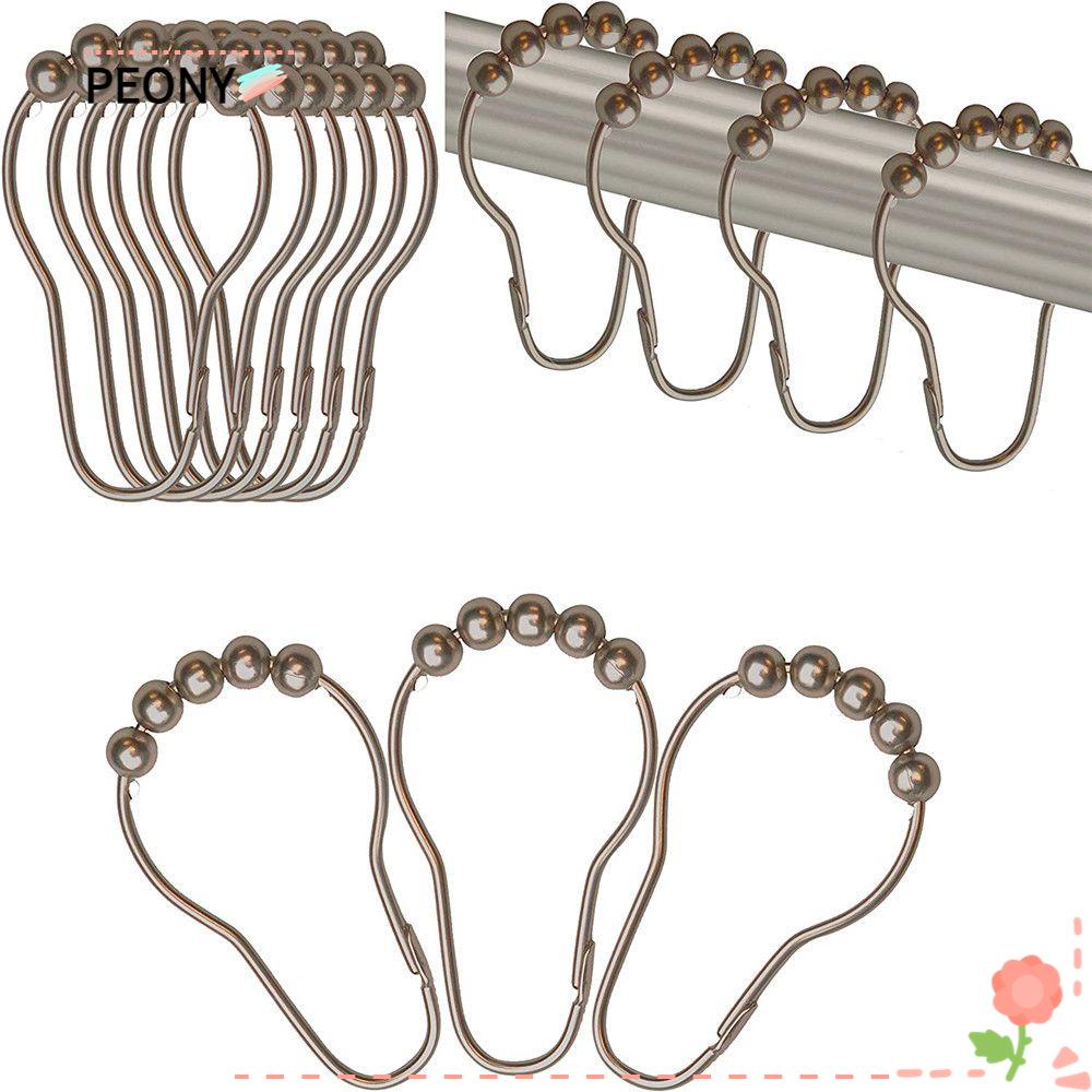 PEONY 12 Pcs Rods Curtains Curtain Rings Glide Smoothly Glide Ring Hooks Shower Curtain Hooks Remova