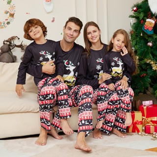 Xmas Pjs ชุดนอนแขนยาว พิมพ์ลายกวางเอลก์ คริสต์มาส สําหรับแม่ และเด็ก 2023