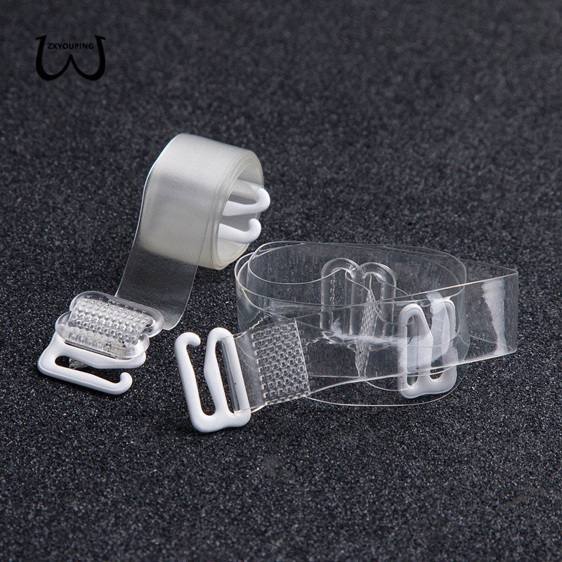 Zxyouping สายเสื้อใน สายเสื้อในใส สายชุดชั้นในสีใส เนื้อพลาสติกซิลิโคนแบบปรับได้สําหรับผู้หญิง 1 แพค 1 คู่