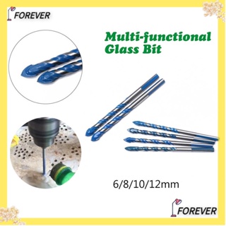 FOREVER 1/2/4pcs Hot Glass Drill Bit Multifunctional Ceramic Triangle Shank Spade Drills Electric Tools High quality Tile Concrete Marble Diameter 6/8/10/12mm Wall Hole Saw