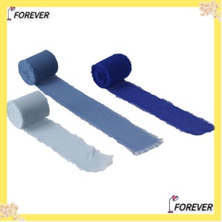 FOREVER ริบบิ้นชีฟอง 3 ม้วน ผ้าชีฟอง สีชมพู สีฟ้า สีเขียว สีส้ม กว้าง 1.6 นิ้ว x 5.5 หลา สําหรับตกแต่งช่อดอกไม้เจ้าสาว 3 ชิ้น