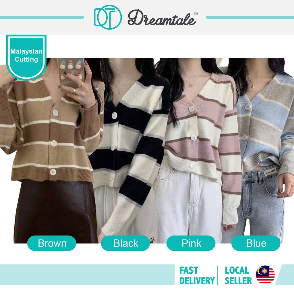 Dreamtale เสื้อผ้าผู้หญิง V คอลายถักเสื้อสเวตเตอร์ถักผู้หญิงเสื้อสเวตเตอร์ถักแขนยาวสเวตเตอร์ WCO150