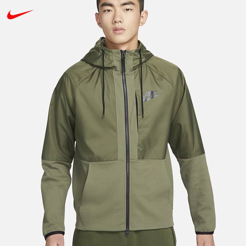 Nike Mens Sportswear Tech Essentials Casual Sports Double Zipper Windbreaker Couple Vintage Versatil