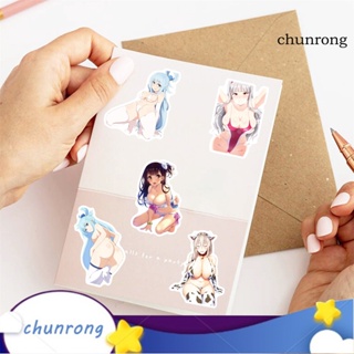 Chunrong สติกเกอร์ PVC ลายกราฟฟิตี้ผู้หญิง มีกาวในตัว ลอกออกได้ สําหรับติดตกแต่งปาร์ตี้ 50 ชิ้น