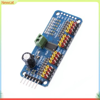 {Newcat} Pca9685 โมดูลเซอร์โวไดรเวอร์ PWM IIC 16 ช่องทาง สําหรับ Arduino Shield Module