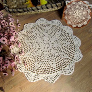 Doily ผ้าปูโต๊ะ ผ้าฝ้าย สไตล์วินเทจ ขนาด 40 ซม. 15.74 นิ้ว สําหรับตกแต่งบ้าน