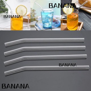 Banana1 หลอดปิเปต แก้วไพเร็กซ์ สําหรับดื่มน้ํา 4 ชิ้น