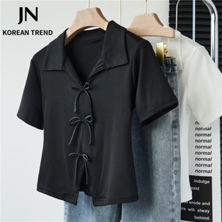 JN Studio   เสื้อยืด ครอป เสื้อยืดผู้หญิง สไตล์เกาหลี  ทันสมัย Comfortable Stylish สวย A99J0O4 36Z230909