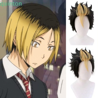 Quinton Kozume Kenma วิกผมสังเคราะห์ ผมสั้น Haikyuu!! วิกผมคอสเพลย์ คอสเพลย์อนิเมะ Nishinoya Yuu สีบลอนด์