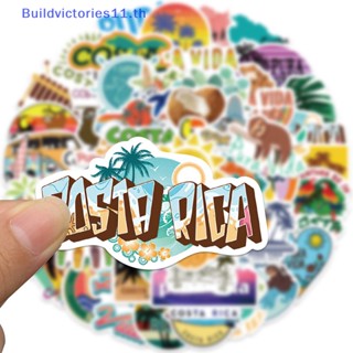 Buildvictories11 สติกเกอร์ ลายการ์ตูน Costa Rica สําหรับตกแต่งสเก็ตบอร์ด กีตาร์ กระเป๋าเดินทาง รถยนต์ 50 ชิ้น ต่อถุง